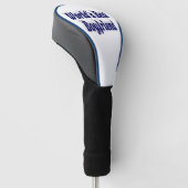 Boyvriend met donkerblauw script golfheadcover (Schuin)