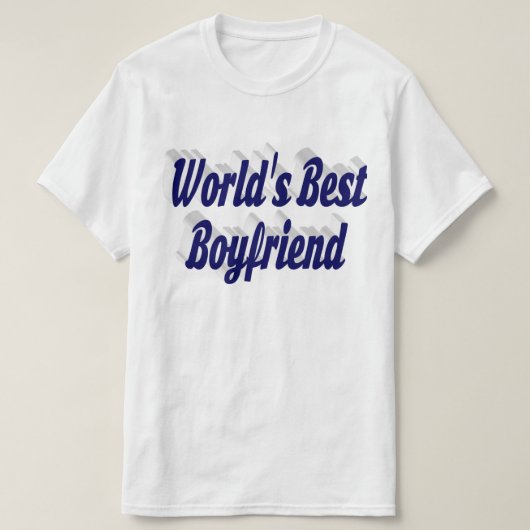 Boyvriend met donkerblauw script t-shirt (Design voorkant)