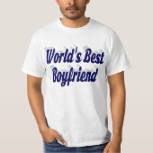 Boyvriend met donkerblauw script t-shirt (Voorkant)