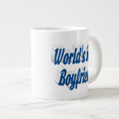Boyvriend met zee blauw half script grote koffiekop (Voorkant rechts)