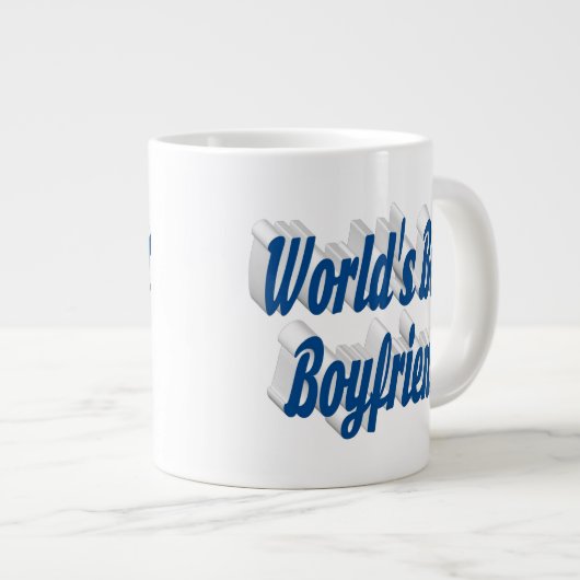 Boyvriend met zee blauw half script grote koffiekop (Voorkant rechts)