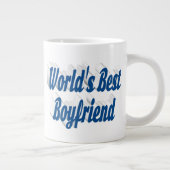 Boyvriend met zee blauw half script grote koffiekop (Rechts)