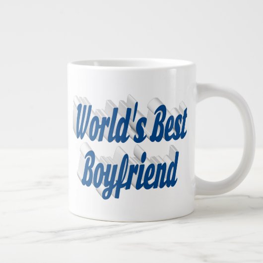 Boyvriend met zee blauw half script grote koffiekop (Rechts)