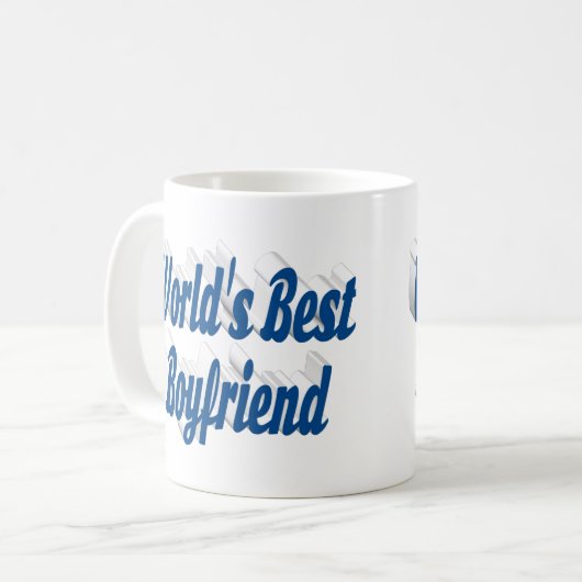 Boyvriend met zee blauw half script koffiemok (Voorkant links)