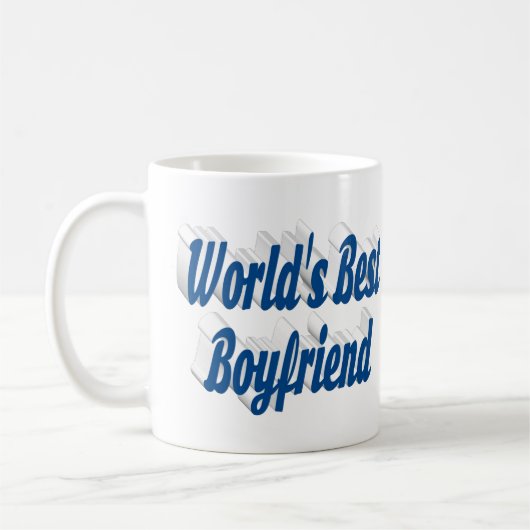 Boyvriend met zee blauw half script koffiemok (Links)
