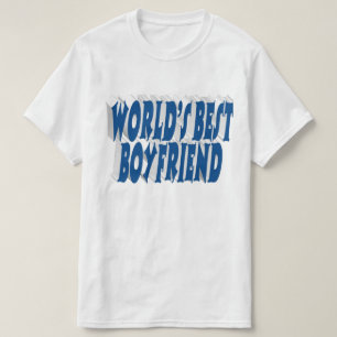 Boyvriend met zee blauwe typografie t-shirt