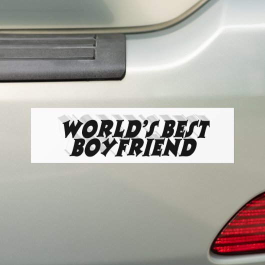 Boyvriend met zwarte typografie bumpersticker (Op auto)