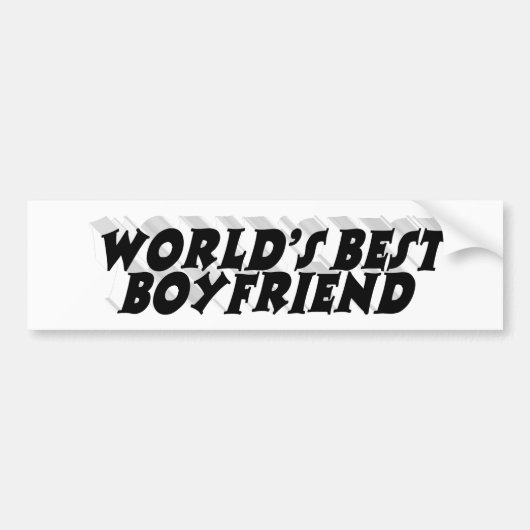 Boyvriend met zwarte typografie bumpersticker (Voorkant)