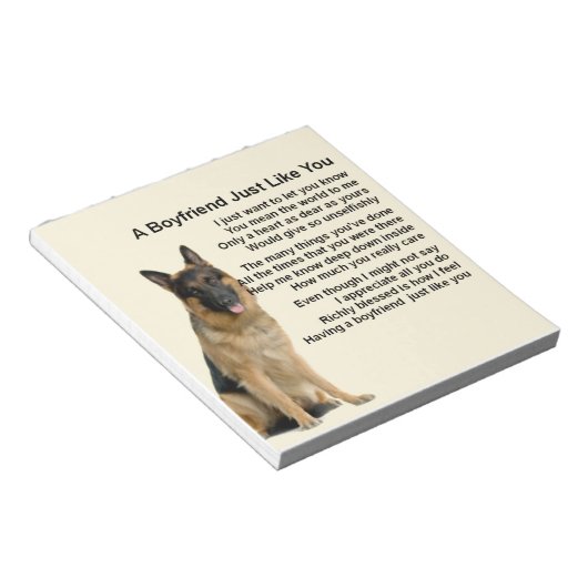 Boyvriend Poem - German Shepherd Notitieblok (Schuin)
