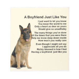 Boyvriend Poem - German Shepherd Notitieblok