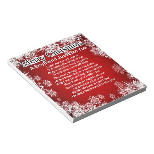 Boyvriend Poem - kerstontwerp Notitieblok (Schuin)