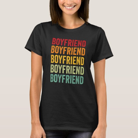 Boyvriend Rainbow Tekst Boyvriend Colorful T-shirt (Voorkant)
