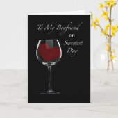 Boyvriend Sweetest Day Red Heart in Wijnglas Kaart (Gele Bloem)