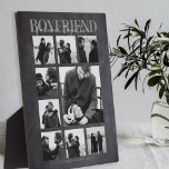 Boyvriend Together Forever Photo Collage Plaque Fotoplaat<br><div class="desc">Memories maken de beste cadeautjes, vriendjes zullen van deze doordachte, moderne fotocollage plaque houden, voor Valentijnsdag, verjaardag, verjaardag en elke andere speciale ocassie. De plak bevat 9 foto's, de sjabloon tekst 'BOYFRIEND, FOREVER SAGETHER', over een chalkboardeffect achtergrond, gepersonaliseerd met uw namen en jaar. Alle doopvontstijlen en kleuren kunnen worden veranderd...</div>