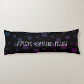 Boyvriend van jouw naam Pillow Black Blue Paars Ar Lichaamskussen (Achterkant)