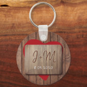 Boyvriend vriendin initialen gepersonaliseerd sleutelhanger (Voorkant)