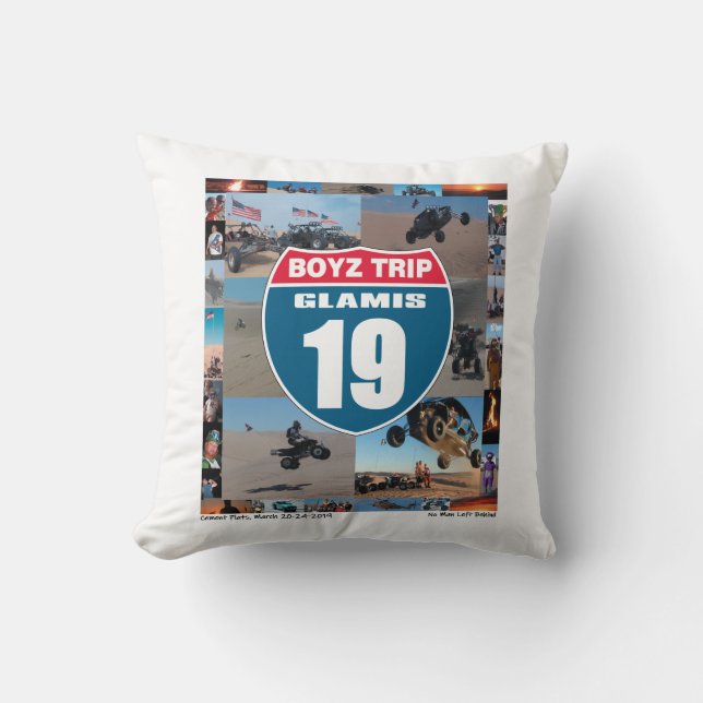 Boyz Trip 2019 Pillow Kussen (Voorkant)