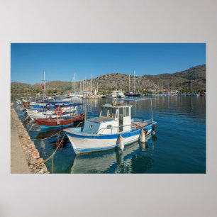 Bozburun Harbour Near Marmaris, Turkije Poster