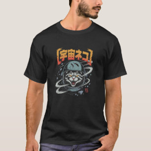 Boze astronaut kat vliegend door asteroïdenveld t-shirt