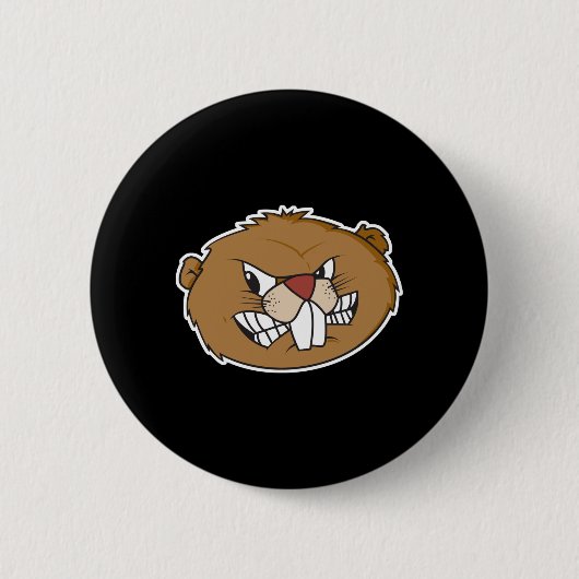 boze beaver ronde button 5,7 cm (Voorkant)