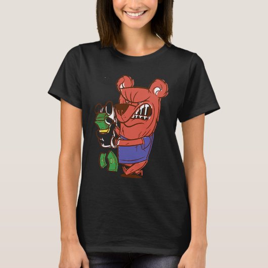 boze beer die geld telt t-shirt (Voorkant)