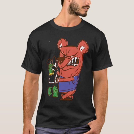 boze beer die geld telt t-shirt (Voorkant)