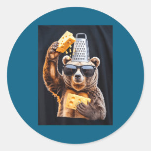Boze Beer Kaasrasp Hoed Ronde Sticker