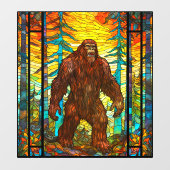 Boze Bigfoot bij Sunset Faux Glas in lood Raamsticker (Vel)