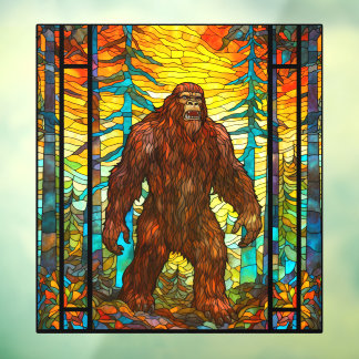 Boze Bigfoot bij Sunset Faux Glas in lood Raamsticker