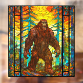 Boze Bigfoot bij Sunset Faux Glas in lood Raamsticker (Vel 2)
