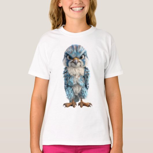 Boze Blauwe Roofvogel Kinderen T-shirt (Voorkant)
