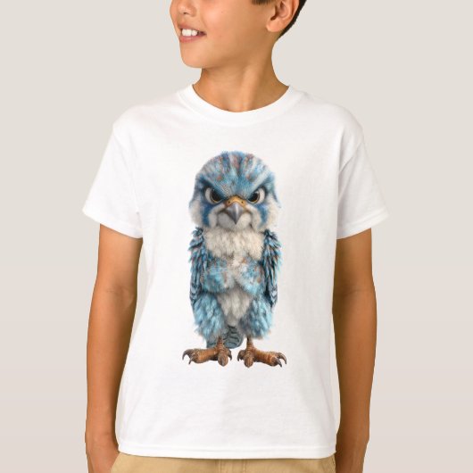 Boze Blauwe Roofvogel Kinderen T-shirt (Voorkant)