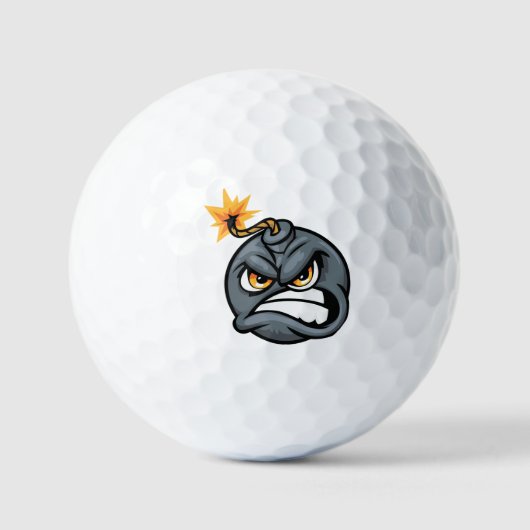 Boze Bom Cartoon Golfbal - Chagrijnige Grafische B Golfballen (Voorkant)