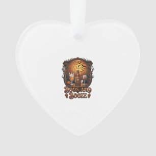 Boze Booze Halloween Schedel Fles Bier Wijn Vleerm Ornament