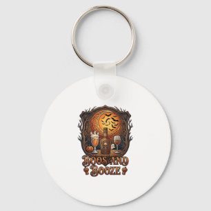 Boze Booze Halloween Schedel Fles Bier Wijn Vleerm Sleutelhanger