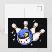 Boze bowlingbal, grappige sport briefkaart (Voorkant / Achterkant)