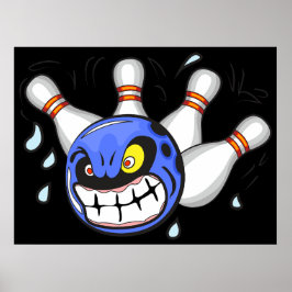 Boze bowlingbal, grappige sport poster
