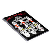 Boze bowlingspelden met grappige quote notitieboek (Rechterzijde)