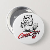 Boze Canadese Bever AF Ronde Button 7,6 Cm (Voorkant /achterkant)