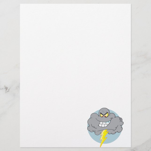 Boze Cartoon Zwarte Wolk Met Bliksem (Voorkant)