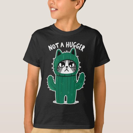 Boze Cat-Tus Grappige Kat Niet Een Knuffel Jongen T-shirt (Voorkant)