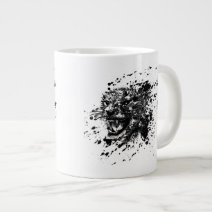 Boze Cheeta in Zwarte Splash Kies je achtergrond Grote Koffiekop