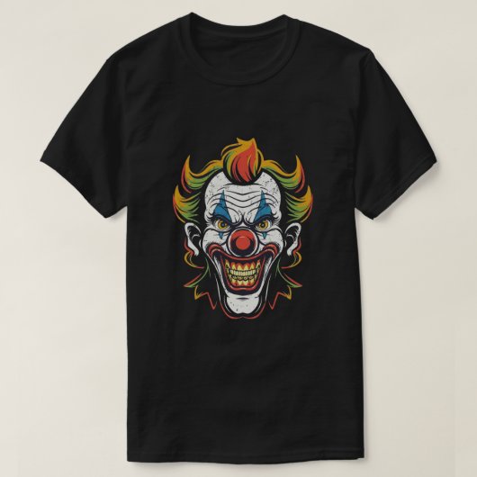 Boze clown met kwade grijns t-shirt (Design voorkant)