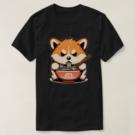 Boze corgi eet noedelramen t-shirt (Design voorkant)
