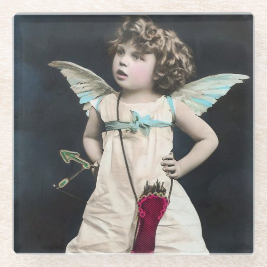 Boze Cupido Glazen Onderzetter (Voorkant)