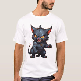 Boze demon kat schattige grappige boze kat t-shirt