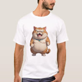 Boze dikke kat schattige grappige boze kat t-shirt (Voorkant)