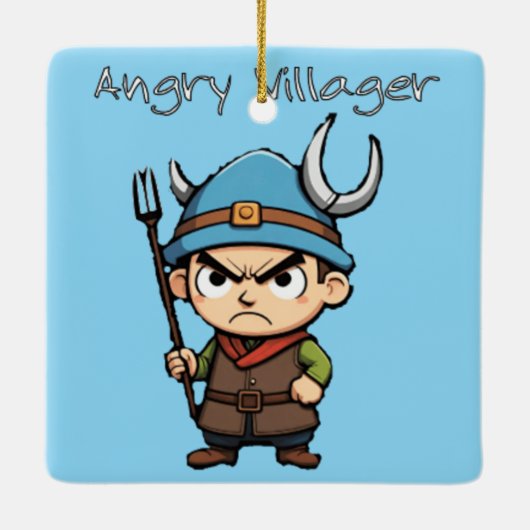 Boze Dorpeling Hooivork Thunder_Cove Keramisch Ornament (Achterkant)
