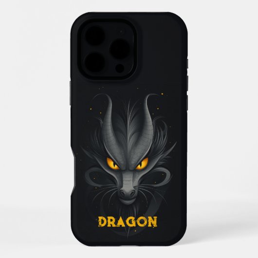 Boze Draak Zwart iPhone Hoesje (Achterkant)