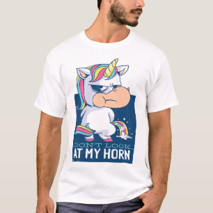 Boze eenhoorn plast grappige regenboog kleuren pij t-shirt